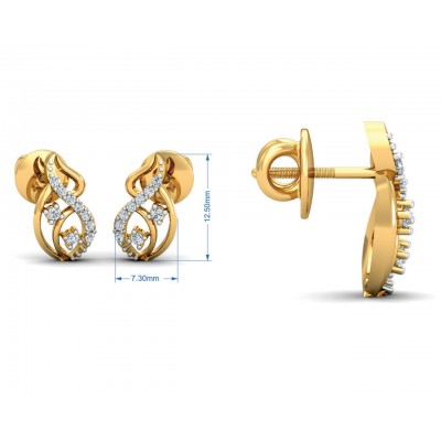 Deena Round Brilliant Cut Diamond Earrings